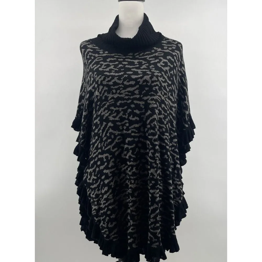 Joseph A Poncho High Neck Sweater Womens XL Boho Western Artsy Fairy Whimsigoth